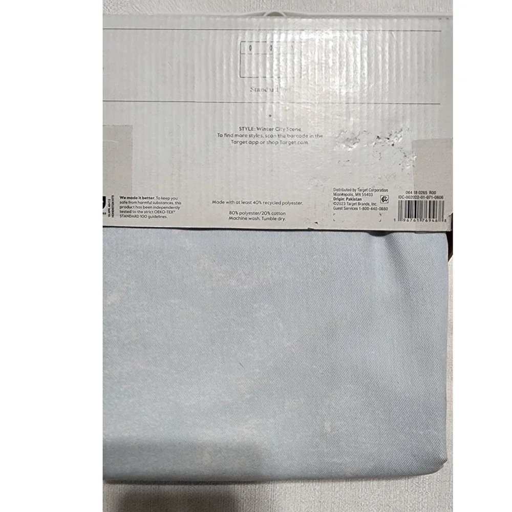 Threshold shower curtains 72inx72in winter city scene